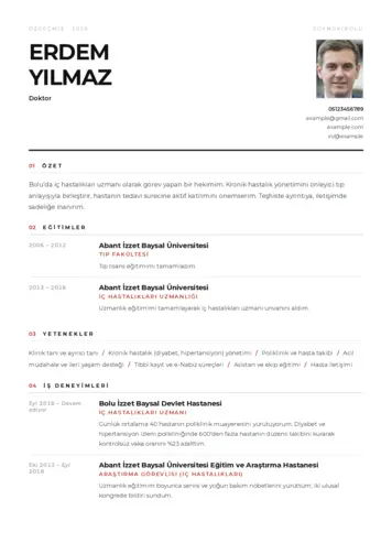 Doktor Cv Örnekleri cv indir